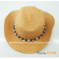 Chapéu de verão feminino de cor de café